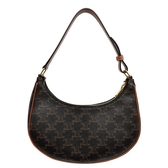 Celine Handbags - CELINE Ava Triomphe Canvas Calfskin Shoulder Bag